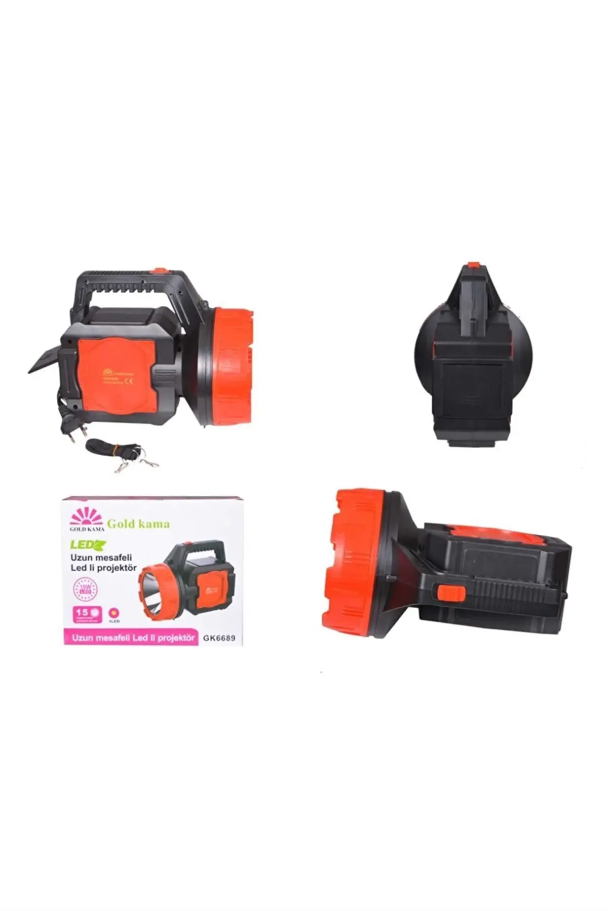 10 Watt Uzun Mesafeli Şarjlı Projektör El Feneri-detail