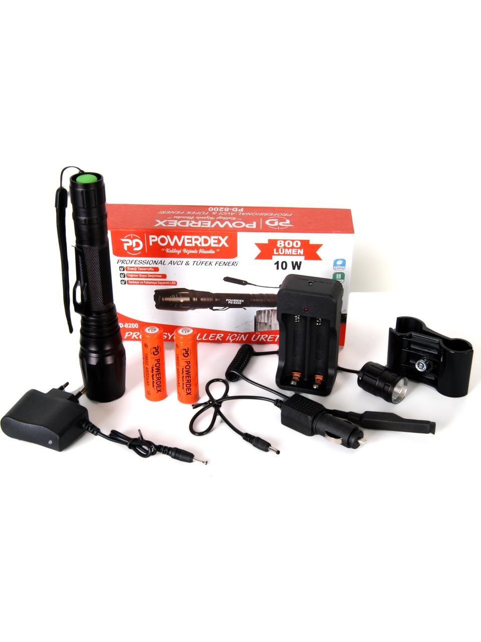 Renkstore 10w 800 Lümen Cree T6 Led Pd-8200 Profesyonel Avcı Tüfek Feneri