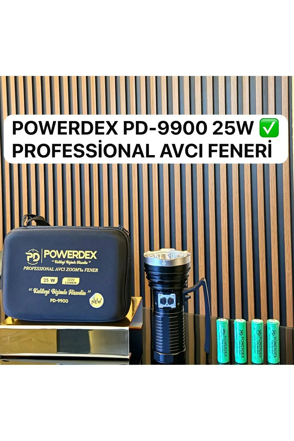 Pd-9900 Şarj Edilebilir Pilli Profesyonel Avcı El Feneri 25w