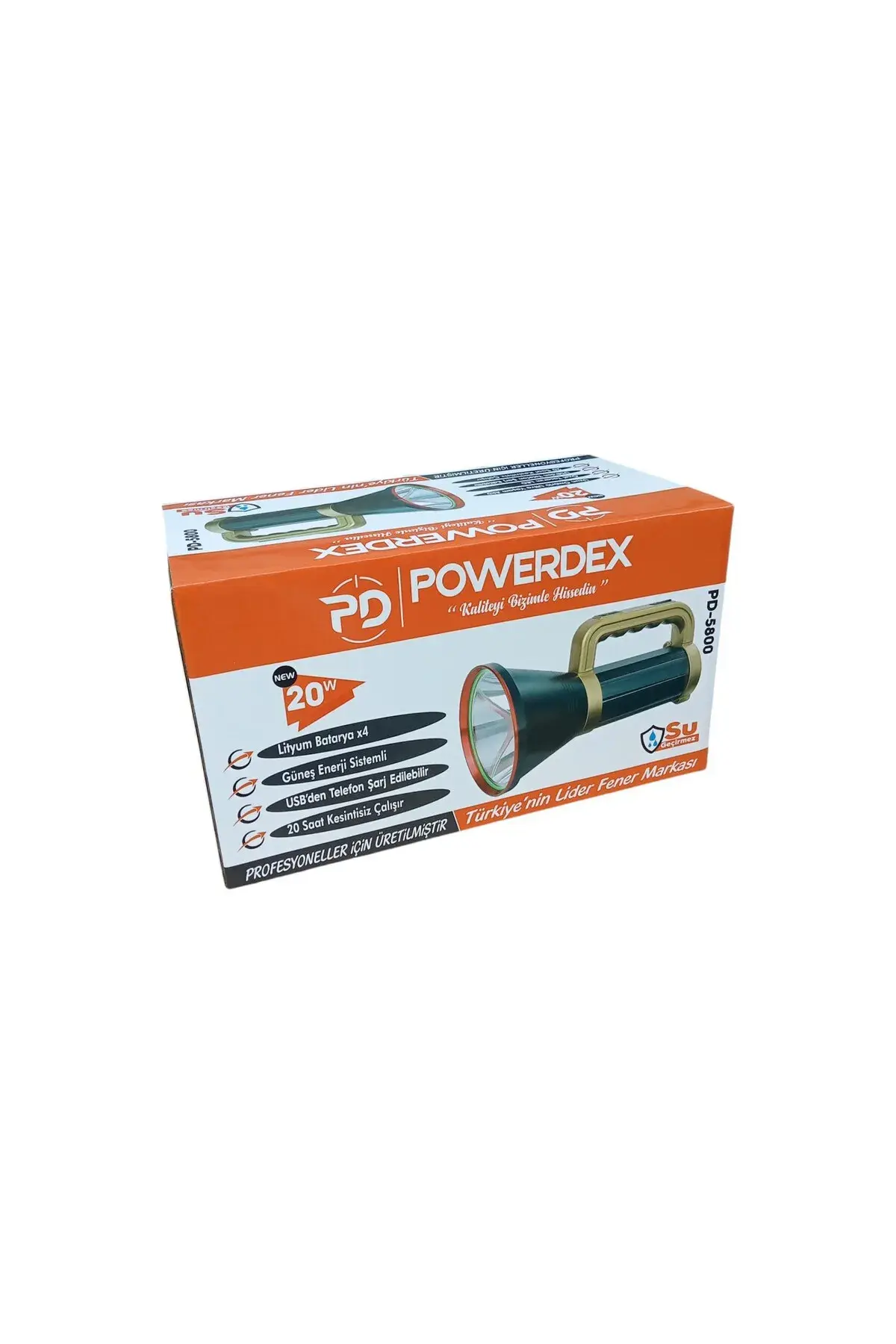 Pd-5800 Güneş Enerjili Şarjlı El Feneri 20 Watt