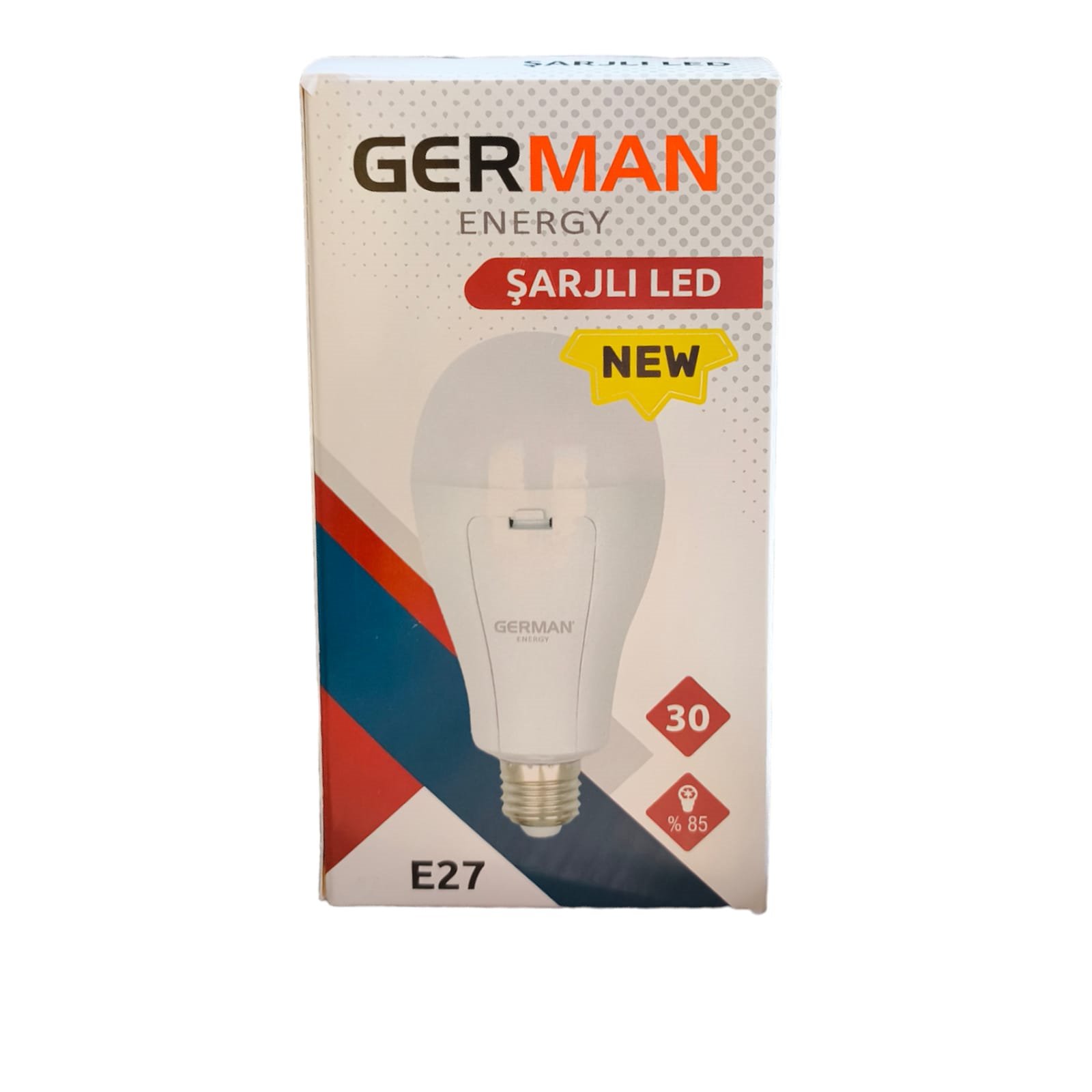 E27 Şarjlı Led Ampul 30w | 1650 Lümen | 6500k | 80 Ra | 25000 Saat Yanma Süresi | 2x2000mah 18650 Pil Dahil