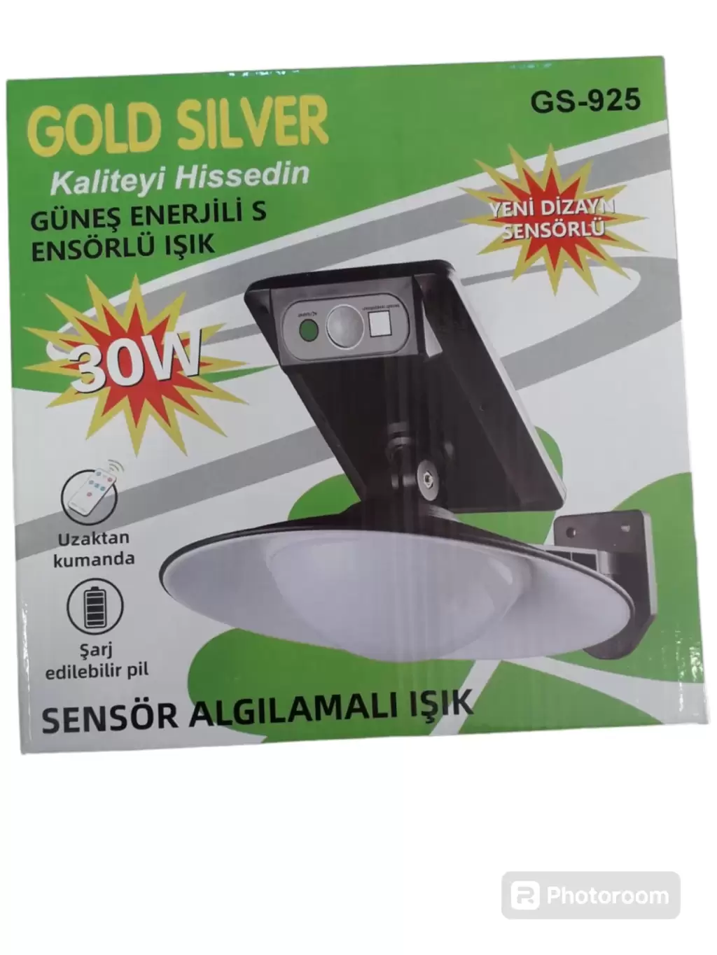 Gold Sılver Güneş Enerjili Sensör.ışık 30 W Gs-925