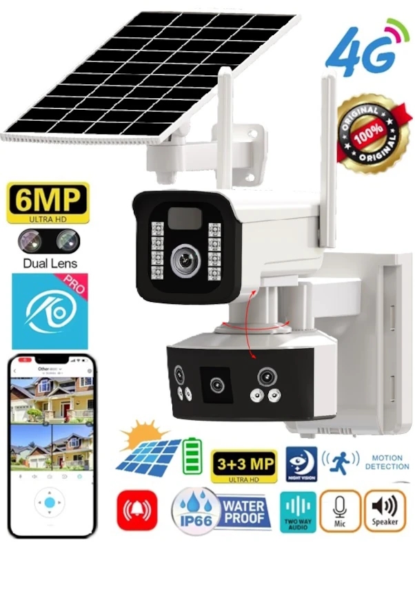Güneş Enerjili 4g Sim Kartlı Kamera 6mp