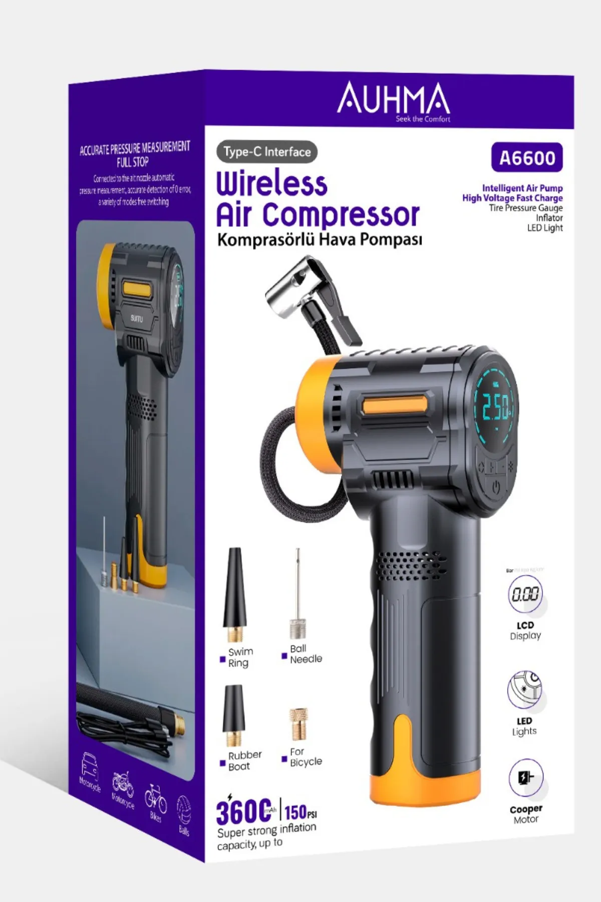 Araba Bisiklet Top Şişirme Şarjlı Otomatik Ürün