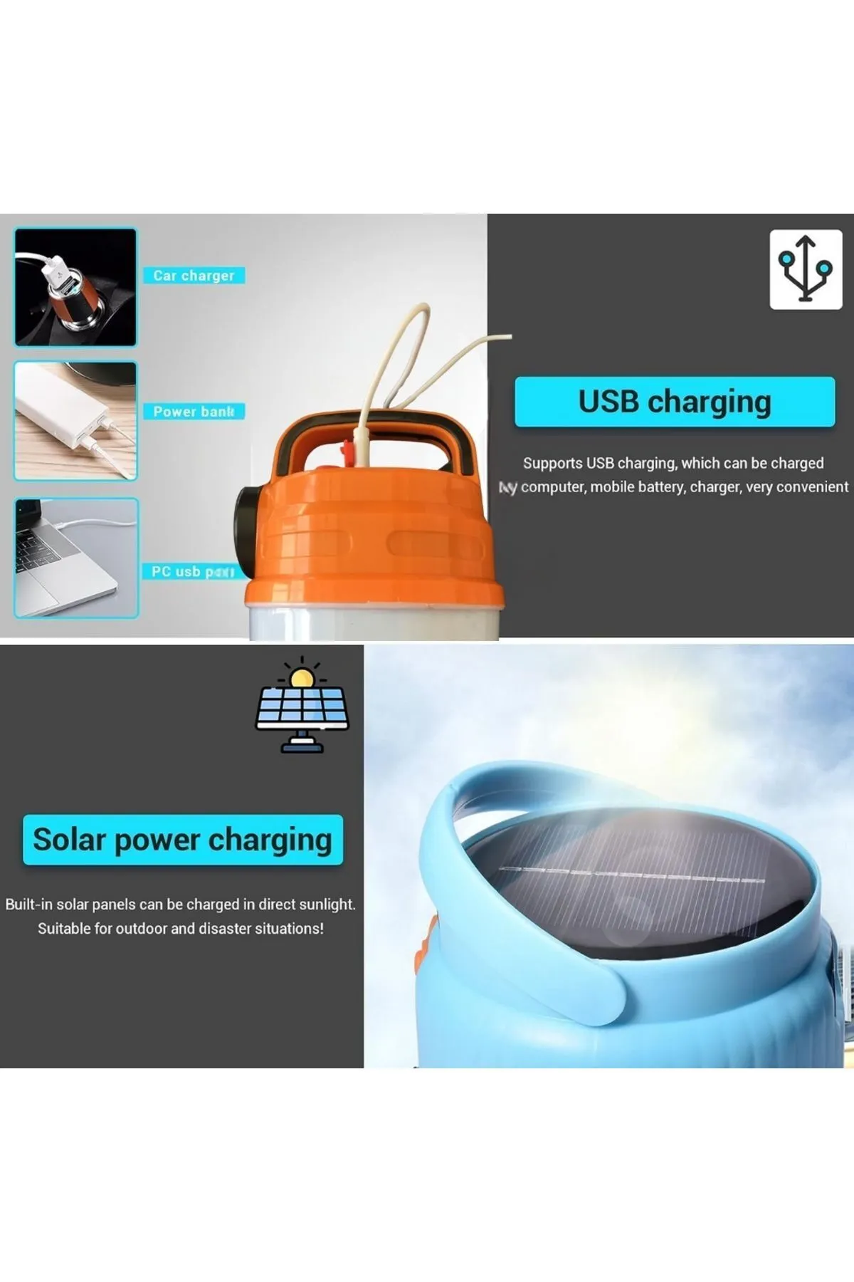 50w Or-v70 Güneş Enerjili Şarjlı El Feneri Kamp Avcılık Gezi Acil Durum Feneri 4 Modlu-detail