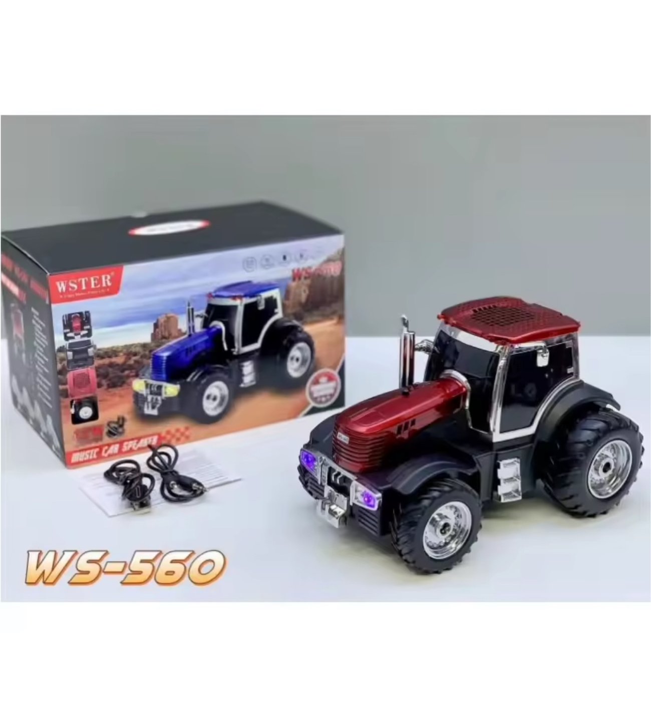 Ws-560 Traktör Görünümlü Taşınabilir Kablosuz Bluetooth Hoparlör Ve